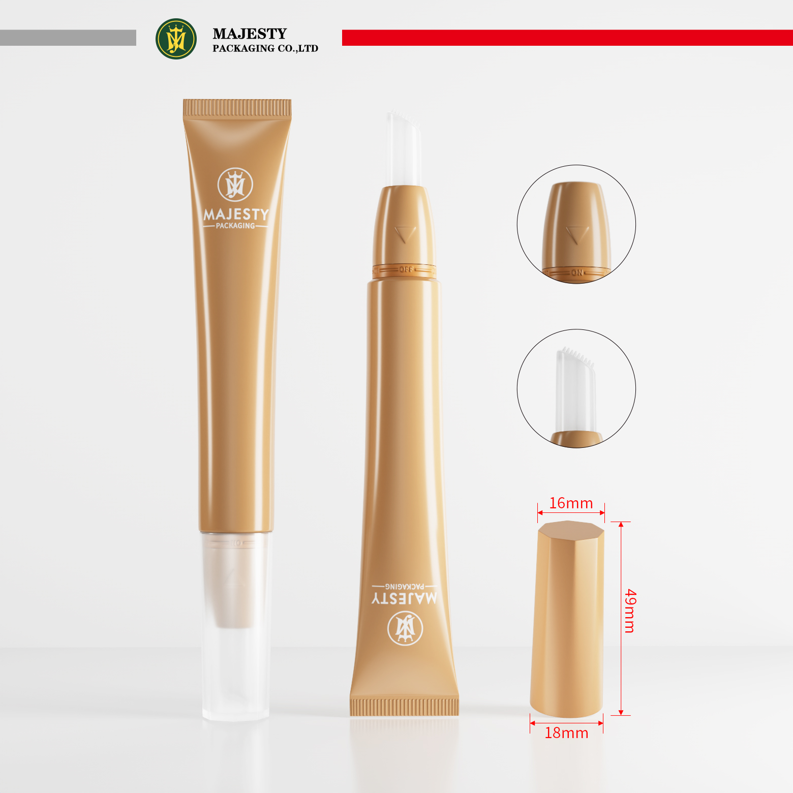 Verpackung für Kosmetiktuben aus Kunststoff