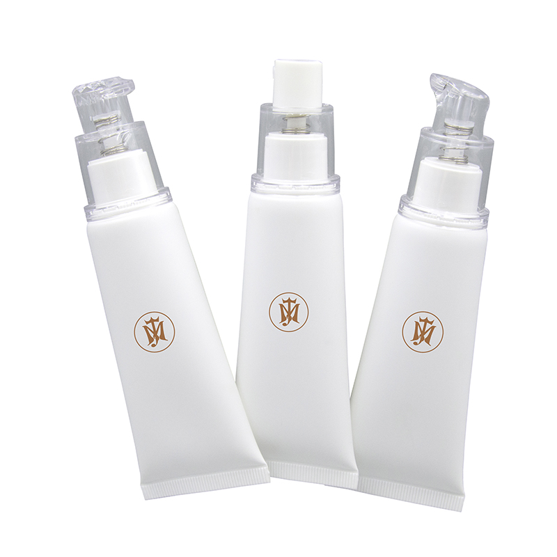 Tubo cosmético de bomba prensada