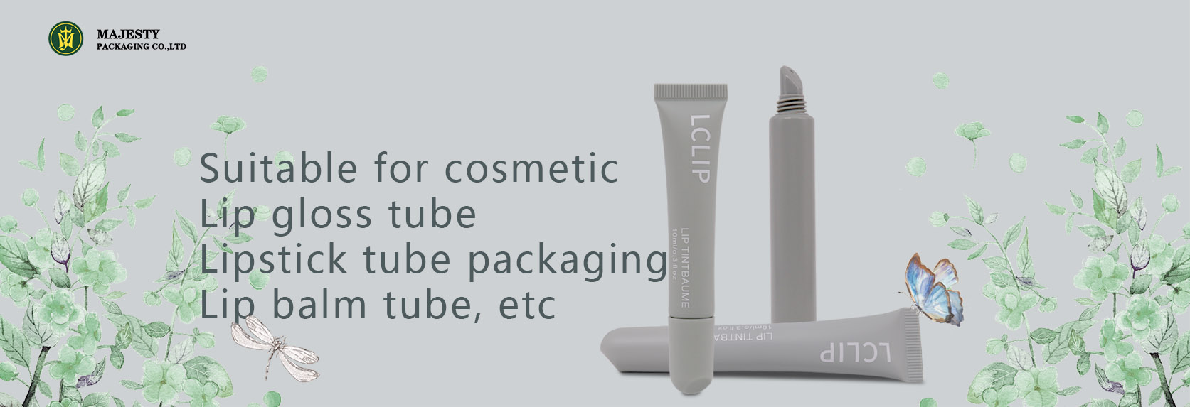 tubos vacíos de brillo de labios exprimibles